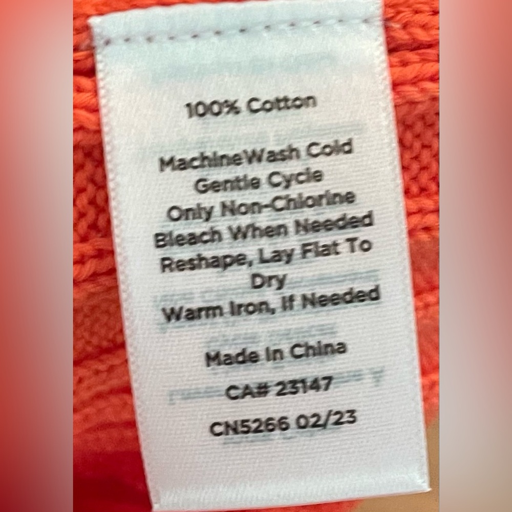 Talbots- Orange Ribbed Knit Tank Top Size PL - Picture 7 of 8
